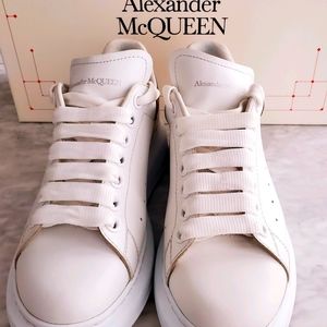 Alexander McQueen white/rose gold sneakers
